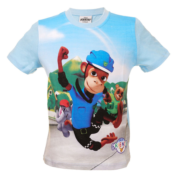 T-skjorte Blå - Apa, Ted og Elfie