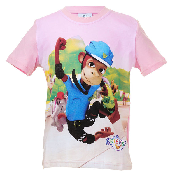 T-skjorte Rosa - Apa, Ted og Elfie